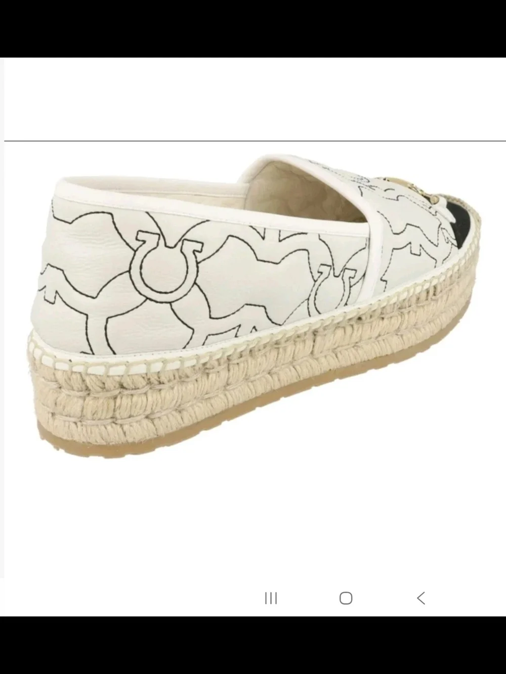 Salvatore FERRAGAMO Kim Gal White Leather Bianco Espadrilles Size 8.5 NWB